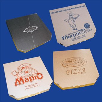 приклади флексодруку на упаковці для піци