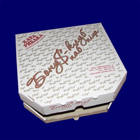 упаковка из гофрокартона для пиццы (пиццерия «Хата Рыбака»)